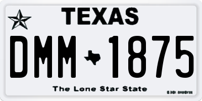 TX license plate DMM1875
