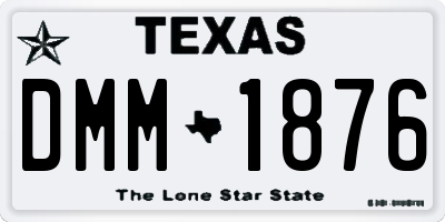 TX license plate DMM1876