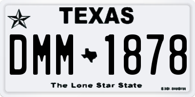 TX license plate DMM1878