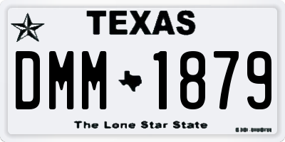 TX license plate DMM1879