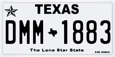 TX license plate DMM1883