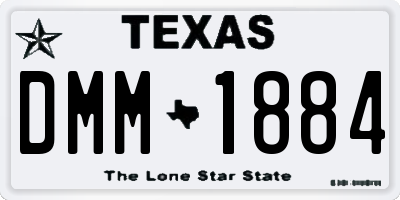 TX license plate DMM1884