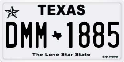 TX license plate DMM1885
