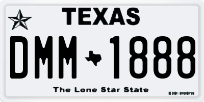 TX license plate DMM1888