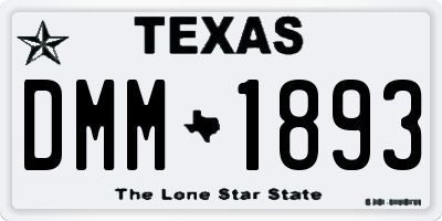 TX license plate DMM1893