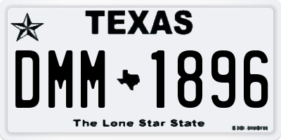 TX license plate DMM1896