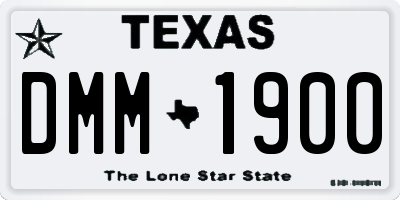 TX license plate DMM1900