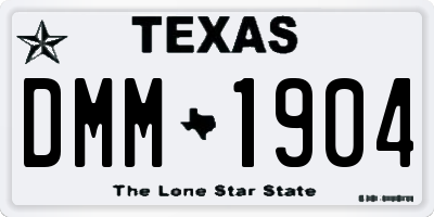 TX license plate DMM1904