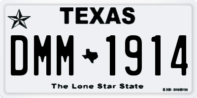 TX license plate DMM1914
