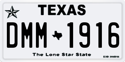 TX license plate DMM1916