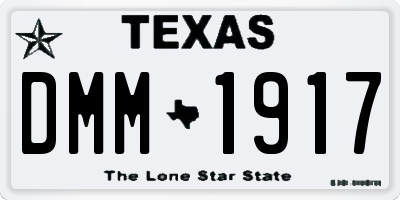 TX license plate DMM1917