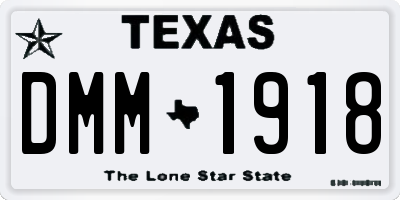 TX license plate DMM1918