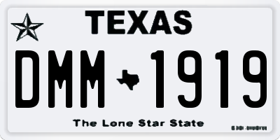 TX license plate DMM1919