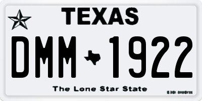 TX license plate DMM1922