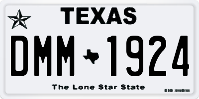 TX license plate DMM1924
