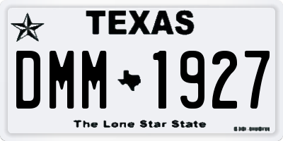 TX license plate DMM1927