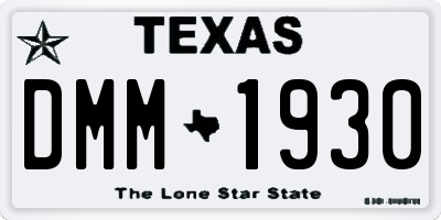 TX license plate DMM1930