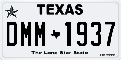 TX license plate DMM1937