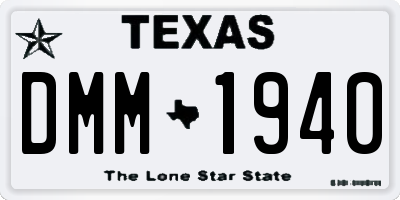 TX license plate DMM1940