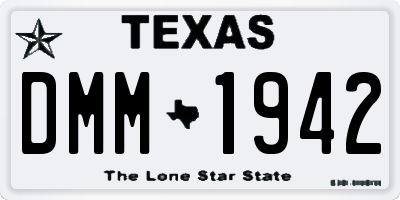 TX license plate DMM1942