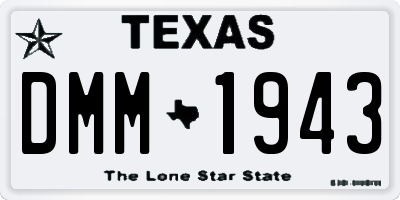 TX license plate DMM1943