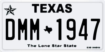 TX license plate DMM1947