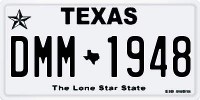 TX license plate DMM1948