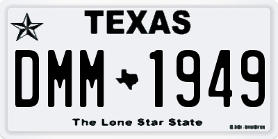 TX license plate DMM1949