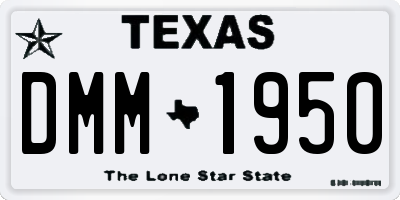 TX license plate DMM1950