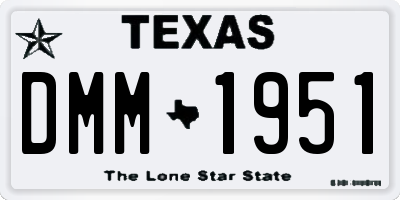 TX license plate DMM1951