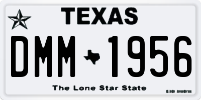 TX license plate DMM1956