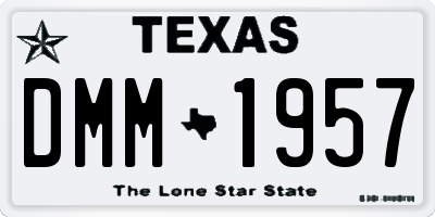 TX license plate DMM1957