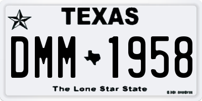 TX license plate DMM1958
