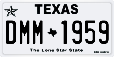 TX license plate DMM1959