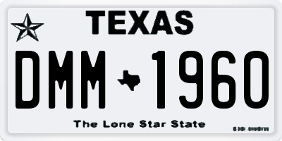 TX license plate DMM1960