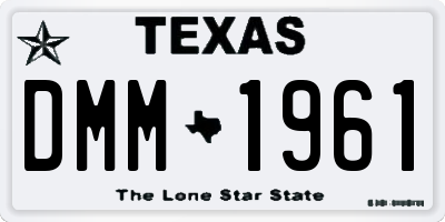 TX license plate DMM1961