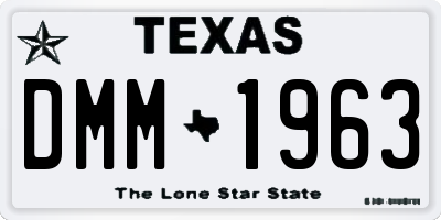 TX license plate DMM1963