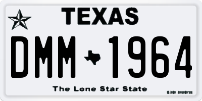 TX license plate DMM1964