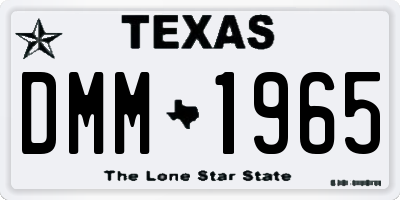 TX license plate DMM1965