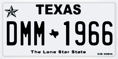 TX license plate DMM1966