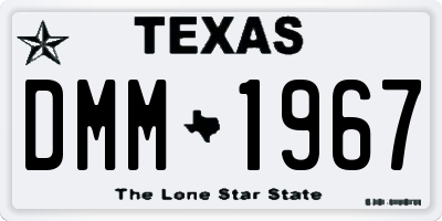 TX license plate DMM1967