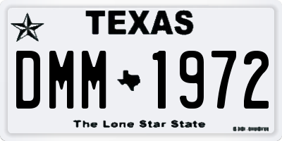 TX license plate DMM1972