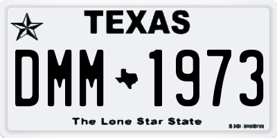 TX license plate DMM1973