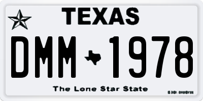 TX license plate DMM1978