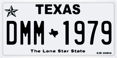 TX license plate DMM1979