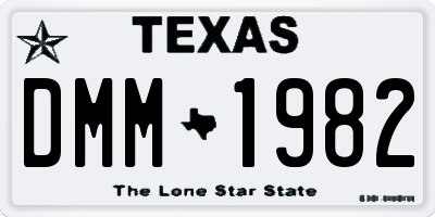 TX license plate DMM1982