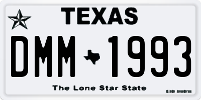TX license plate DMM1993