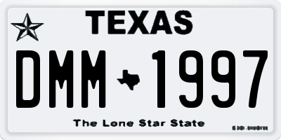 TX license plate DMM1997