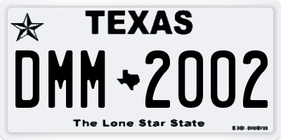 TX license plate DMM2002