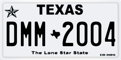 TX license plate DMM2004